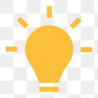 Light bulb png icon sticker, flat graphic on transparent background