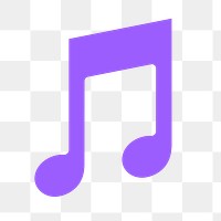 Music note app png icon sticker, flat graphic on transparent background