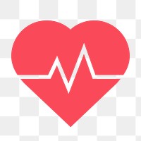 Heartbeat, health png icon sticker, flat graphic on transparent background