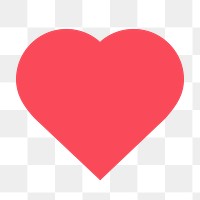 Heart shape png icon sticker, flat graphic on transparent background