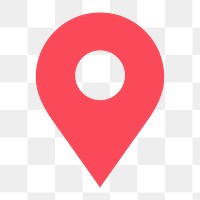 Location pin png icon sticker, flat graphic on transparent background