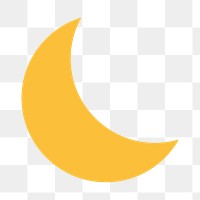 Crescent moon png icon sticker, flat graphic, transparent background