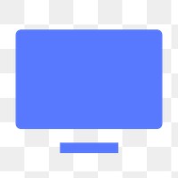 Computer screen png icon sticker, flat graphic on transparent background