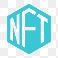 NFT cryptocurrency png icon sticker, flat graphic on transparent background