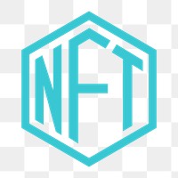 NFT cryptocurrency png icon sticker, flat graphic on transparent background