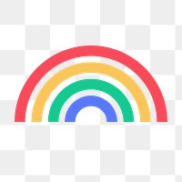 Rainbow png icon sticker, flat graphic, transparent background