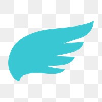 Blue wing png icon sticker, flat graphic on transparent background