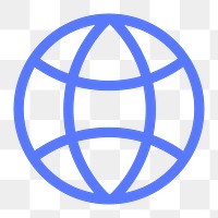 Globe grid png icon sticker, flat graphic on transparent background