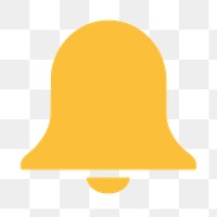 Bell, notification png icon sticker, flat graphic on transparent background