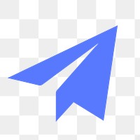 Paper plane messenger png icon sticker, flat graphic on transparent background