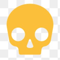 Human skull png icon sticker, flat graphic on transparent background