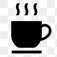 Coffee mug, cafe png icon sticker, flat graphic on transparent background