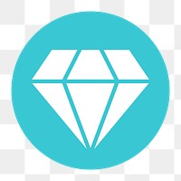 Diamond shape png icon sticker, flat graphic on transparent background