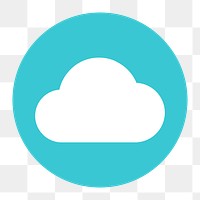 Cloud storage png icon sticker, flat graphic on transparent background