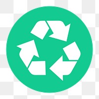 Recycle, environment png icon sticker, flat graphic on transparent background