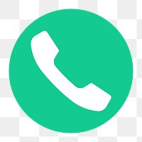 Phone call png app icon sticker, flat graphic on transparent background