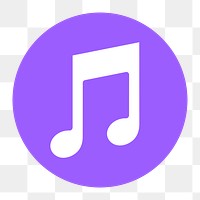 Music note app png icon sticker, flat graphic on transparent background