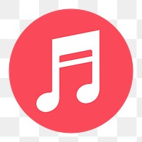 Music note app png icon sticker, flat graphic on transparent background