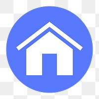 Home png icon sticker, flat graphic on transparent background