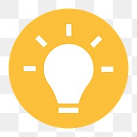 Light bulb png icon sticker, flat graphic on transparent background