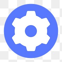 Cog, settings png icon sticker, flat graphic on transparent background