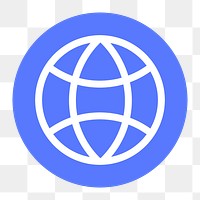 Globe grid png icon sticker, flat graphic on transparent background