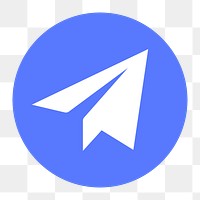 Paper plane messenger png icon sticker, flat graphic on transparent background