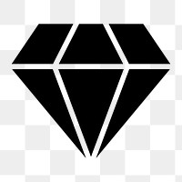 Diamond shape png icon sticker, flat graphic on transparent background