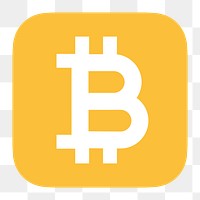 Bitcoin cryptocurrency png icon sticker, flat graphic on transparent background