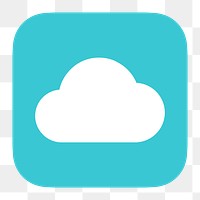 Cloud storage png icon sticker, flat graphic on transparent background