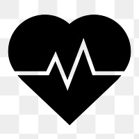 Heartbeat, health png icon sticker, flat graphic on transparent background