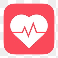 Heartbeat, health png icon sticker, flat graphic on transparent background