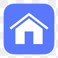 Home png icon sticker, flat graphic on transparent background