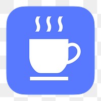 Coffee mug, cafe png icon sticker, flat graphic on transparent background