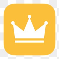 Crown ranking png icon sticker, flat graphic on transparent background