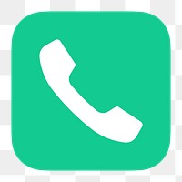 Phone call png app icon sticker, flat graphic on transparent background