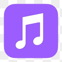 Music note app png icon sticker, flat graphic on transparent background