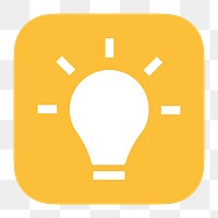 Light bulb png icon sticker, flat graphic on transparent background