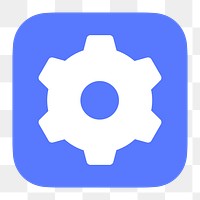 Cog, settings png icon sticker, flat graphic on transparent background