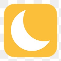 Crescent moon png icon sticker, flat graphic, transparent background