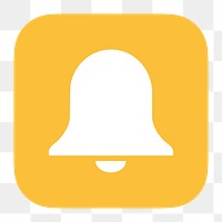 Bell, notification png icon sticker, flat graphic on transparent background