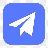 Paper plane messenger png icon sticker, flat graphic on transparent background