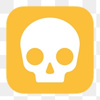 Human skull png icon sticker, flat graphic on transparent background