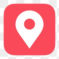 Location pin png icon sticker, flat graphic on transparent background