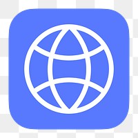 Globe grid png icon sticker, flat graphic on transparent background