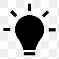 Light bulb png icon sticker, flat graphic on transparent background