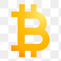 Bitcoin cryptocurrency png icon sticker, aesthetic gradient design on transparent background