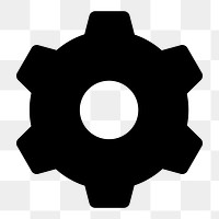 Cog, settings png icon sticker, flat graphic on transparent background