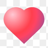 Heart shape png icon sticker, aesthetic gradient design on transparent background