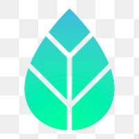 Leaf, environment png icon sticker, aesthetic gradient design on transparent background